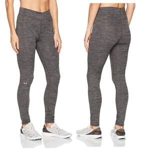 Under Armour Cold Gear Leggings High Waisted Space Dye Gray Full Length Athletic